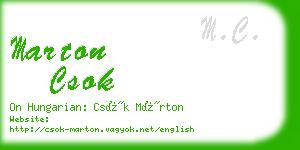 marton csok business card